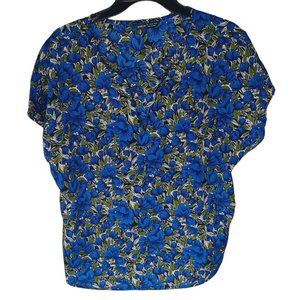 Shein Blue Floral Top Size Large